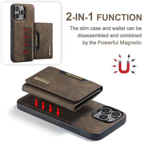 Magnetic iPhone Case with Card Pocket, Magnetic Split Phone Case Combination-Brown IP11 Combination-Brown IP11