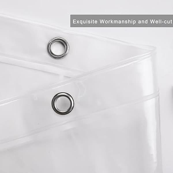 Extra långt transparent duschdraperi 180x200cm-FS-
