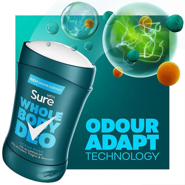 Deodorantstift for menn Ocean Rush med 48 timers luktkontroll 50 ml, 3-pakning