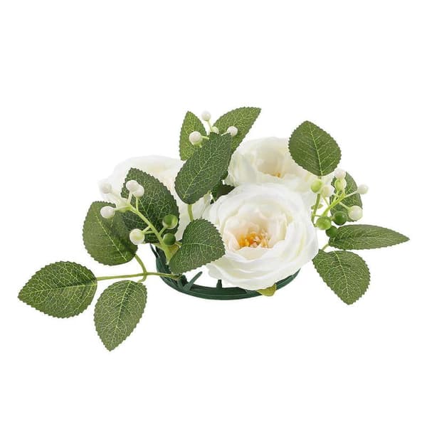 Bröllopsblommig krans ljusring bordsdekoration cirkulär plast använd 1-pack
