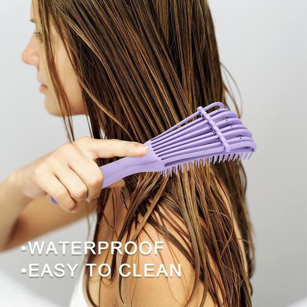 Curly Tangle Brush, Hårbørste til kvinder, Hårstylingbørste til Afro Kvinder Tykt Hår, 4 stk (Sort, Grøn, Pink, Lilla)