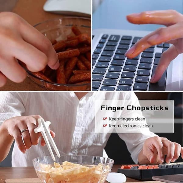 4 stk. fingerpinner (hvit)