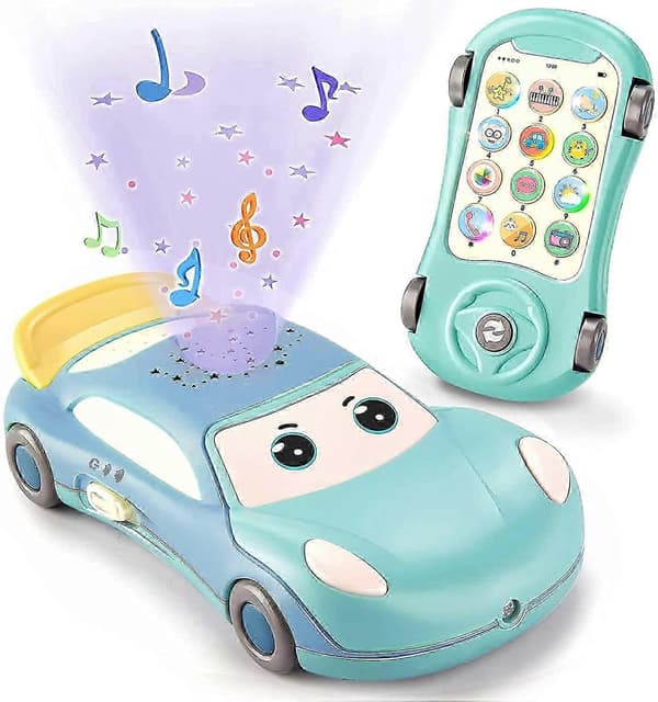 Mobiltelefonleker med musikk og lys, babyleker 18 måneder læring og utdanning, gaver til gutter 2+
