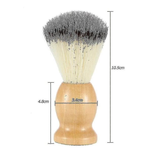 Profesjonell barberkost med trehåndtak (1 stk, trefarge)