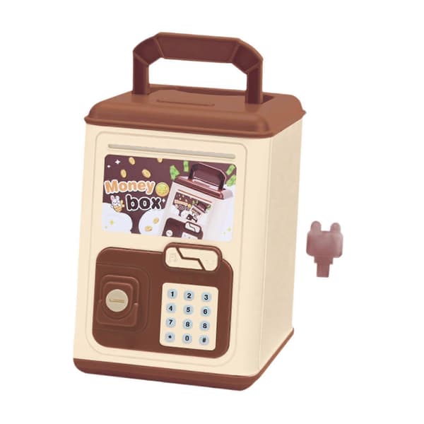 Spargris for barn Pengebesparende boks Bursdagsgave Lett ornament Multifunksjonell Brown
