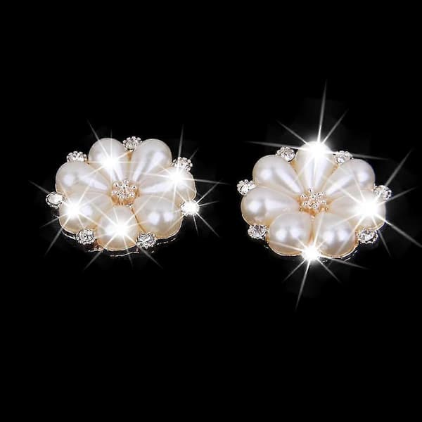 3xKrystal Diamant Perle Blomsterknapper FLATBACK Pynt N 25-26