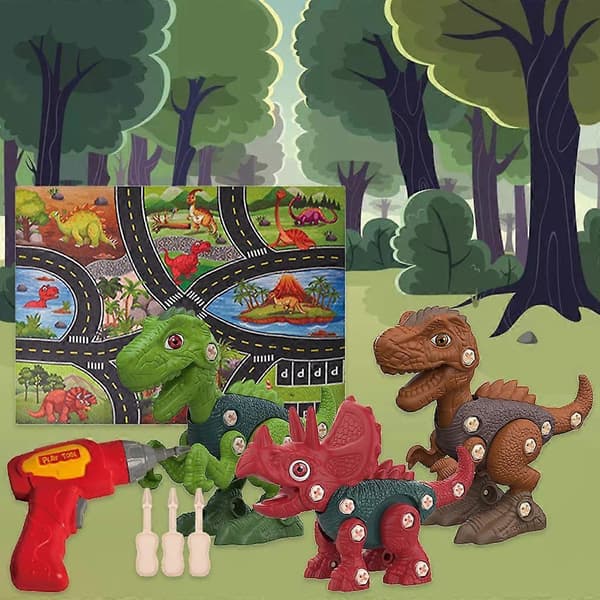 Kreative legetøjssæt, dinosaur, puslespil DIY demontering konstruktionslegesæt 8 PCS