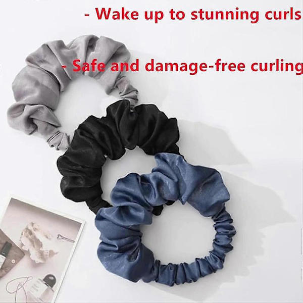 2025 Heatless Hårkrøller til Krøller Natten Over, 2 Stk, Bløde Sleepyties Lazy Scrunchie Ruller, Sort