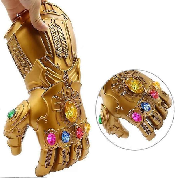 LED Lysende Infinity Gauntlet Thanos-hanskene med avtakbare magnetiske Infinity Stones