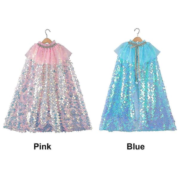 Prinsessekappe til piger med diadem til udklædning og leg til fest Pink