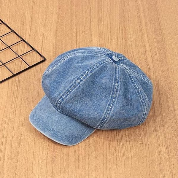 Nyhet guttecaps dame flat caps vintage myk 8 paneler åttekantet hatt Ca light blue