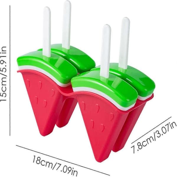Isform - Vandmelon Blokformet Isform - Let-slip Forme Med Låg Til DIY Ispinde Cakesicles