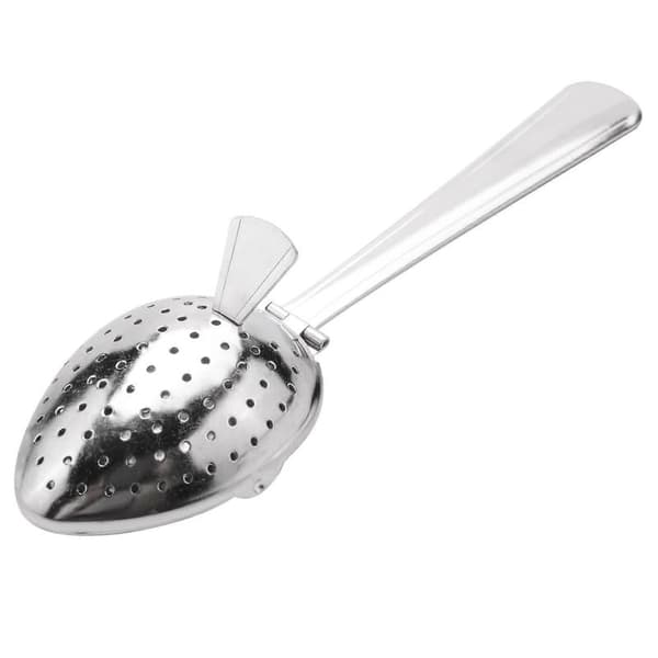 Teesil i rustfritt stål, tesil, filter for løse blader, urter, krydder! Sølv