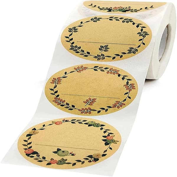 500 Self-Adhesive Labels, 5 cm Jam Jar Labels, Can Be Used for Kitchen Decals, Spices, Baking