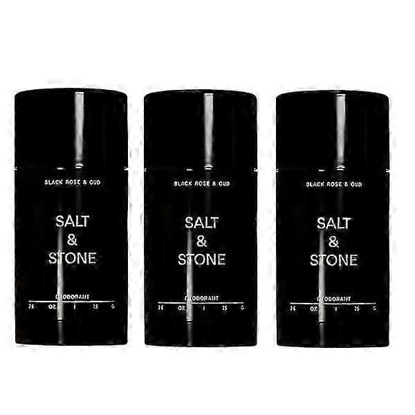 3X Salt & Stone Unisex Black Oud Extra Stark Aluminiumfri Deodorant - Svart 1 st