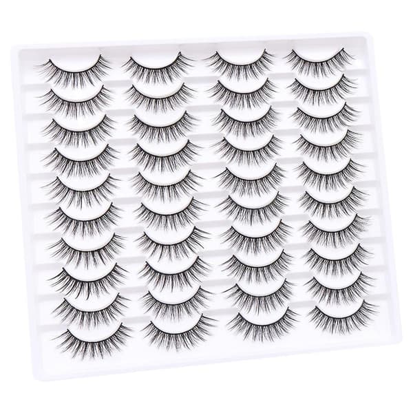 False Eyelashes 20 Pairs, 14mm 3D Fluffy Wispy Lashes, Natural Cat Eye Look for Everyday and Special Occasions Style 20-059