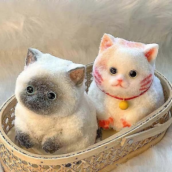 Knubbiga katt-squishies-leksaker, stora katt-squishies-leksaker E