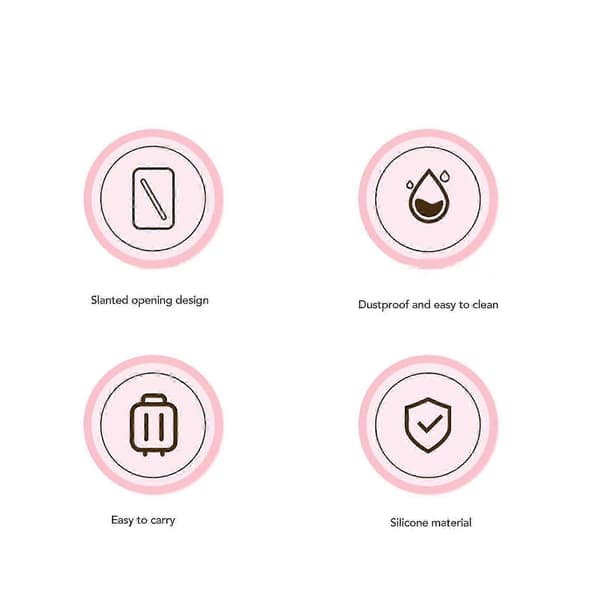 Silikone Makeup Børsteholder Multifunktion Stor Kapacitet Knaplukning Rejse Makeup Børste Organizer Kosmetik Opbevaringspose
