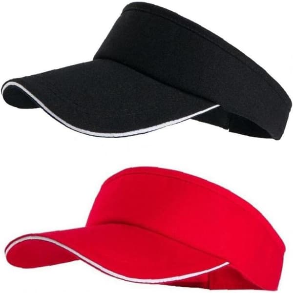Visor Cap Baseball Cap Adjustable Ponytail Tennis Hat Golf Running Cap black