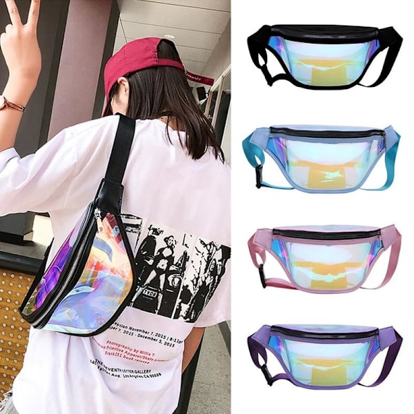 Dammode bälte ryggsäck Vattentät Transparent midjeväska purple