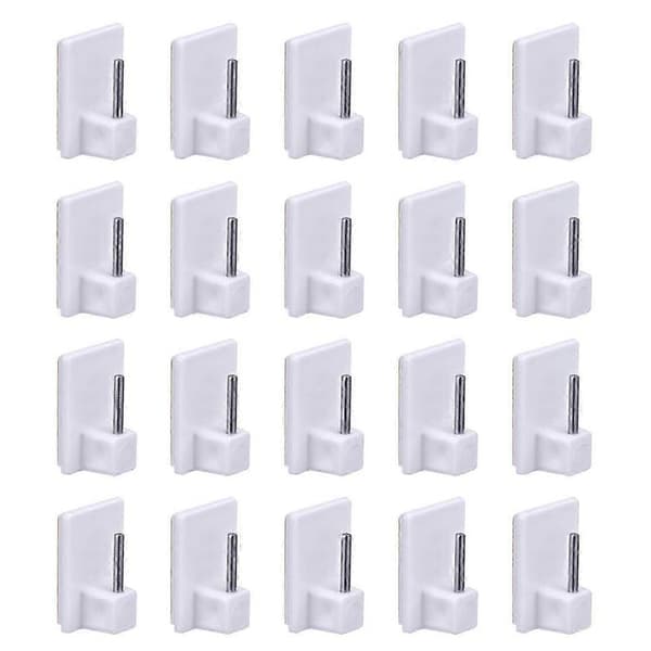Självhäftande krokar för gardinstänger, 20-pack, vit