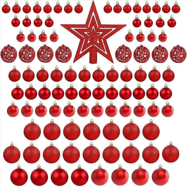 101 st röda julgranskulor för julgran