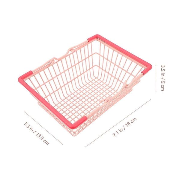 Mini handlekurv for barn for oppbevaring av kosmetikk, rosa, 1 sett