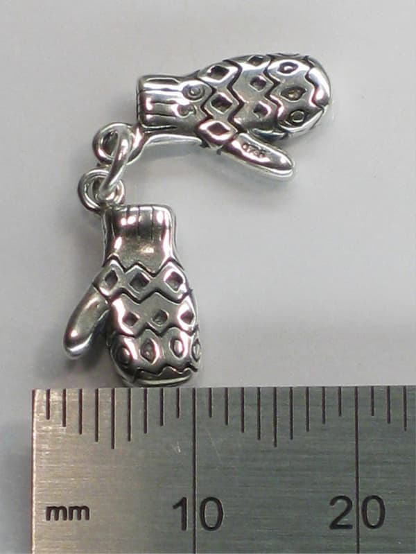 Par vanter sterling sølv charm .925 Vante og handsker charms