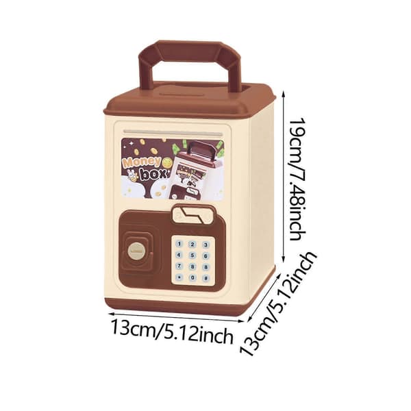 Spargris for barn Pengebesparende boks Bursdagsgave Lett ornament Multifunksjonell Brown