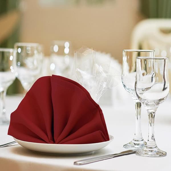 Cloth Napkins - 24 Pack, Reusable (Red, 43 x 43 cm) Wine Red