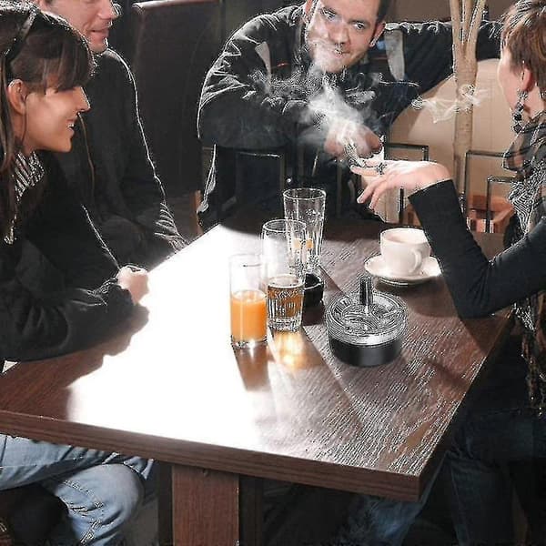 Extra Large Chrome Spinning Ashtray Ashless | Premium Windproof Ashtray-af