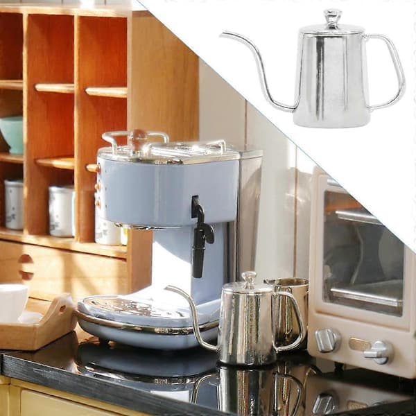 5x Mini Kaffekannesett for Dukkehus 1:6 Skala Scenedekor