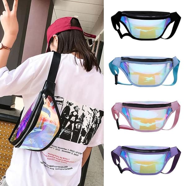 Dammode bälte ryggsäck Vattentät Transparent midjeväska black