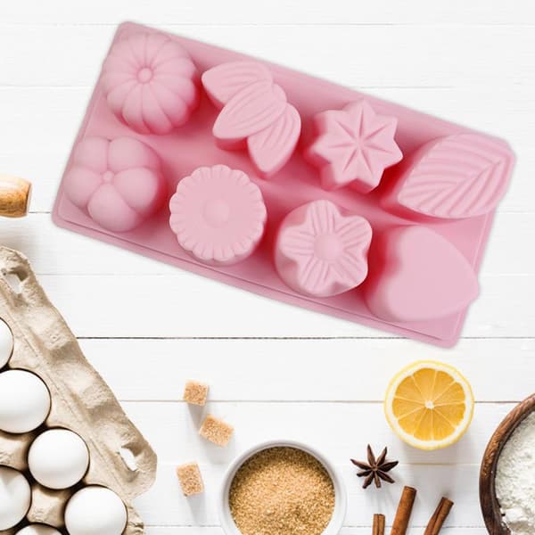 Blomblad silikonform for baking av lys og såpelaging