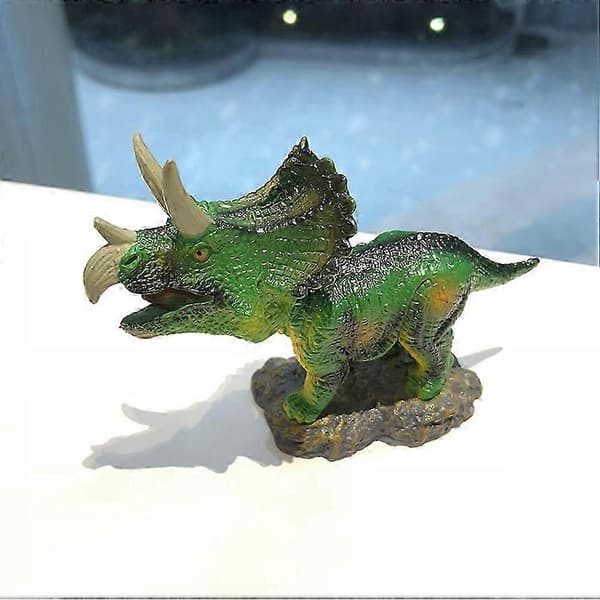 Dinosaurmodel Triceratops Dekorations Rystehovedlegetøj til Bil Hjem Butik