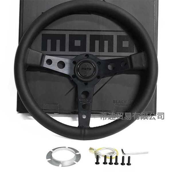Til MOMO Prototipo P5 Black Edition 350mm Rat Ægte Læder