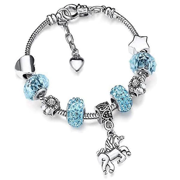 Enhjørning Glitrende Krystal Charm Armbånd Bangle til Pige Dame