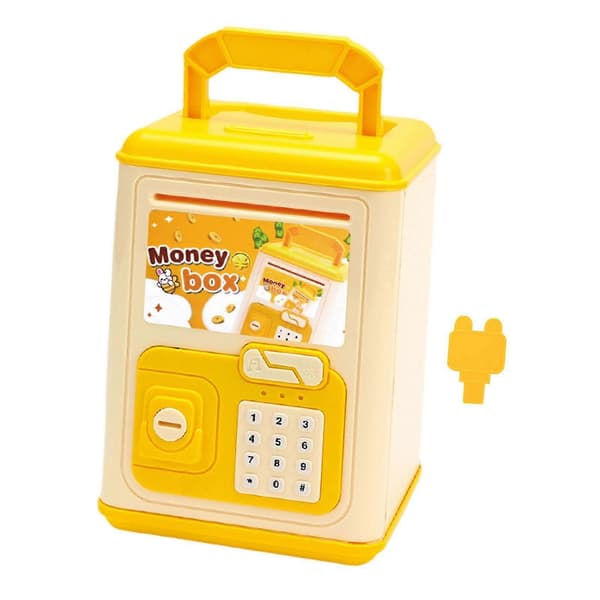 Spargris for barn Pengebesparende boks Bursdagsgave Lett ornament Multifunksjonell Yellow
