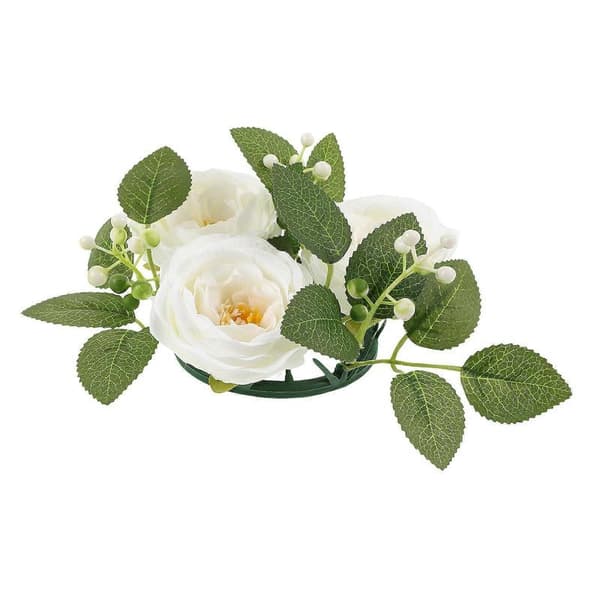 Bröllopsblommig krans ljusring bordsdekoration cirkulär plast använd 1-pack
