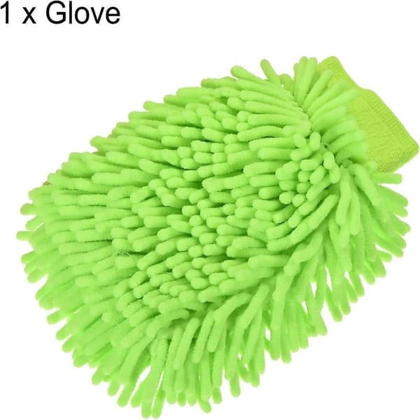 Bløde mikrofiber chenille vaskehandsker, dobbeltsidede store støvfjernelseshandsker til husholdningsrengøring, grøn
