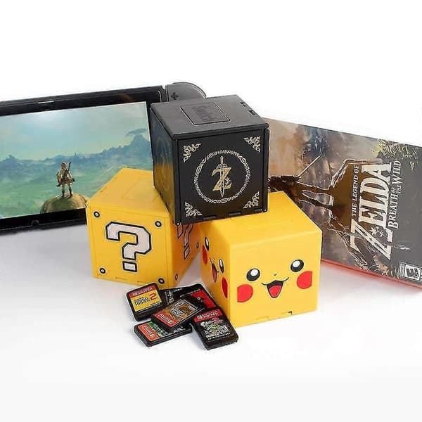 Switch Spillekortetui, Spillekortholder til Nintendo Switch-spil med 16 pladser (gul)