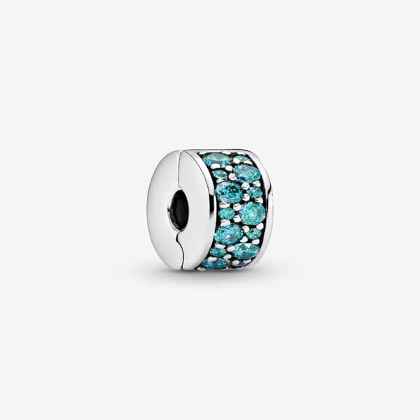 - Teal Pavé -klipsikoru - Sterlinghopea