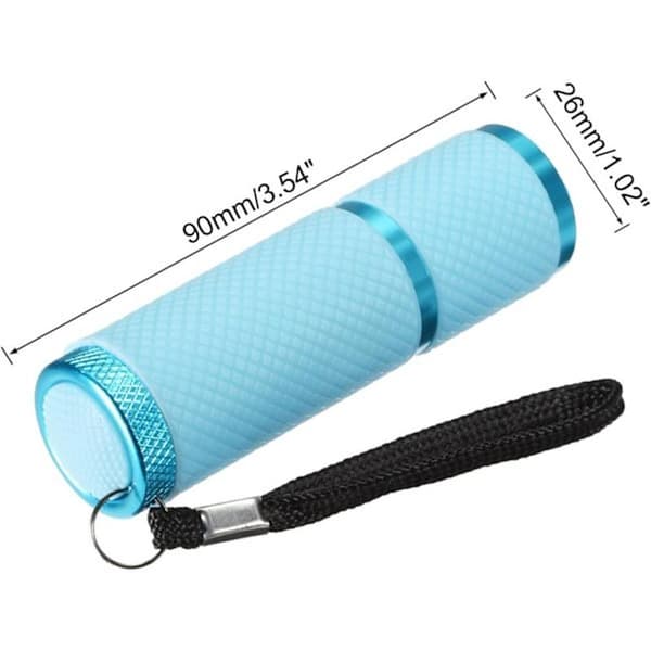 Luminous Flashlights, 2-Pack Mini Aluminum Flashlights with Rubber Coating, with Strap, Suitable for Camping and Hiking. blue