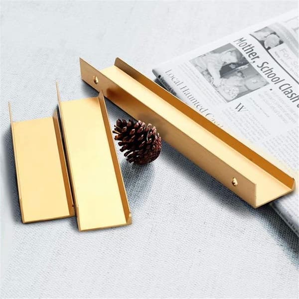 10 Usynlige Møbelhåndtag - Guldhåndtag til Køkkenlåger 150*32*18mm gold