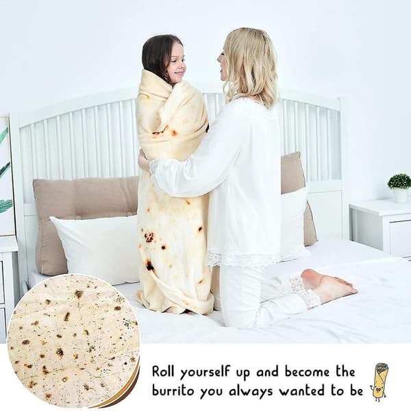 Burrito-teppe, dobbeltsidig, gigantisk mel tortilla-teppe