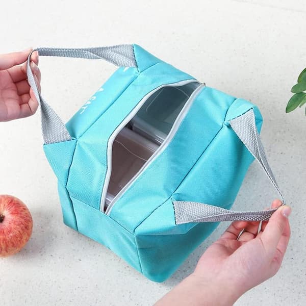 Blå Lunsjveske Tote Bag for Kvinner, Termisk Lunsjreiseveske for M