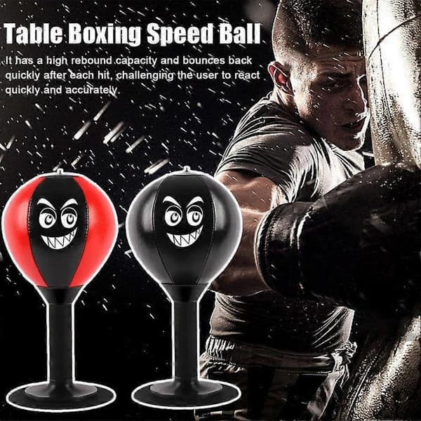 Skrivbordsboxningsboll - Stressboll med Sugpropp Black