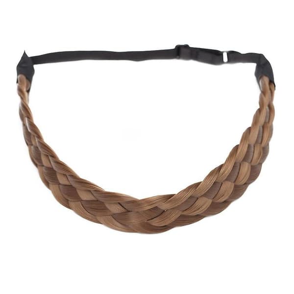 Tjockt Flätat Hårband för Kvinnor Syntetiskt Hår - Perfekt lightbrown