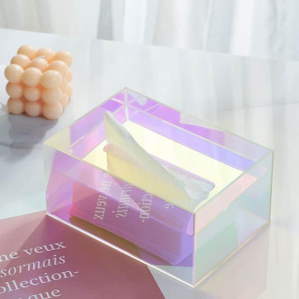 Akryl Tissue Box Holder Stor Kapacitet Servietopbevaring til Badeværelse Stue