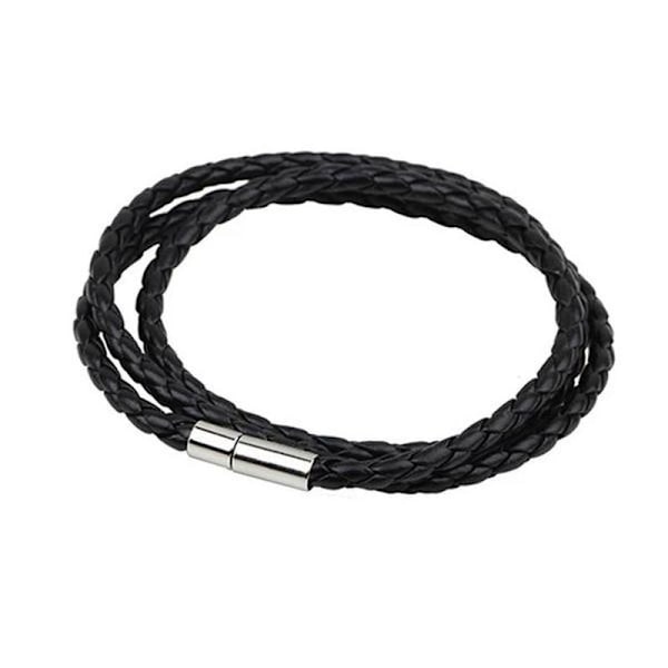 2-pak - Læderarmbånd - Læderarmbånd Sort